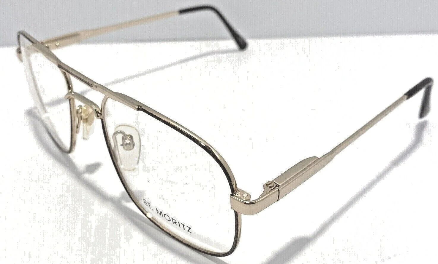 VTG Aviator Style Eyeglasses Metal Frame Double Bridge Stainless Steel SST 1 SIL 4