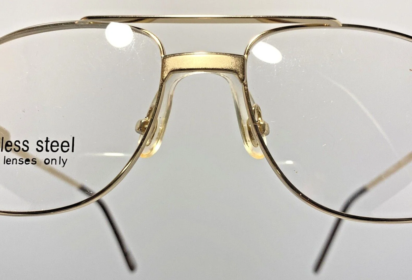 VTG Aviator Style Eyeglasses Metal Frame GOLD Double Bridge St Moritz CARLO 3