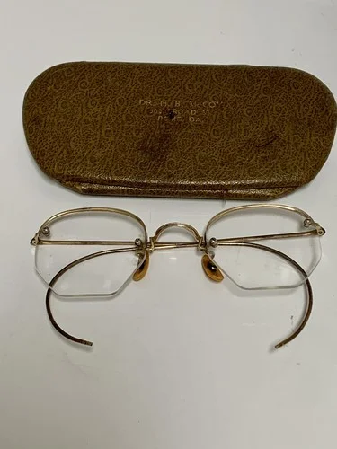 VTG B&L 1/10 12K GF GOLD FILL SEMI-RIMLESS EYEGLASSES/CABLE TEMPLE 41/20 W/Case