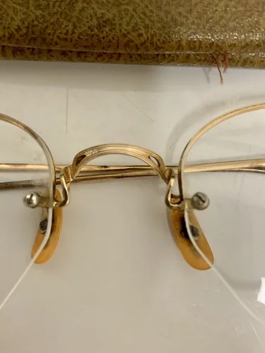 VTG B&L 1/10 12K GF GOLD FILL SEMI-RIMLESS EYEGLASSES/CABLE TEMPLE 41/20 W/Case 2