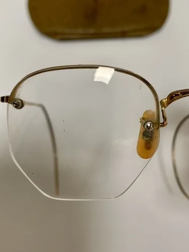VTG B&L 1/10 12K GF GOLD FILL SEMI-RIMLESS EYEGLASSES/CABLE TEMPLE 41/20 W/Case 3