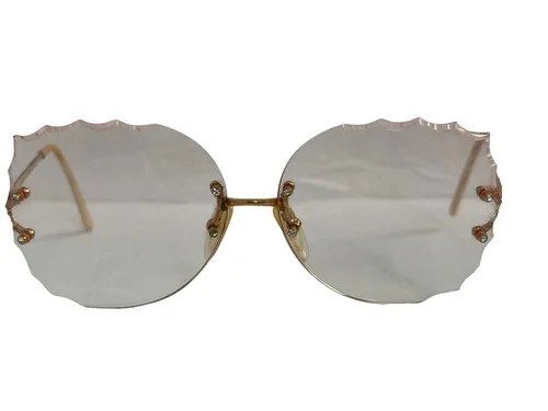 Vtg Bug Globe RX Frameless Eyeglasses GEP 22 KTS Multi Facets France Elton John 2