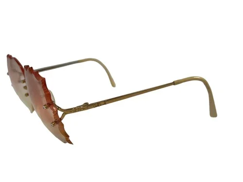Vtg Bug Globe RX Frameless Eyeglasses GEP 22 KTS Multi Facets France Elton John 4