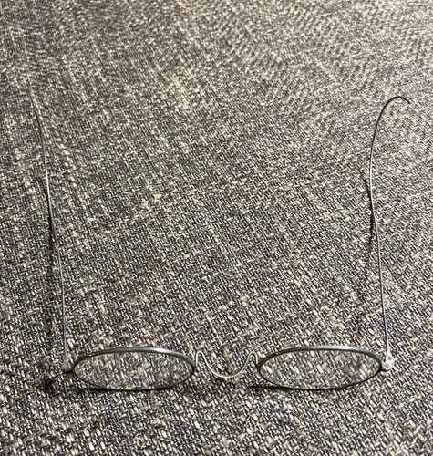 Vtg Early 1900s Wire Frame Glasses in Antique Original Spectacle Case Memphis 3