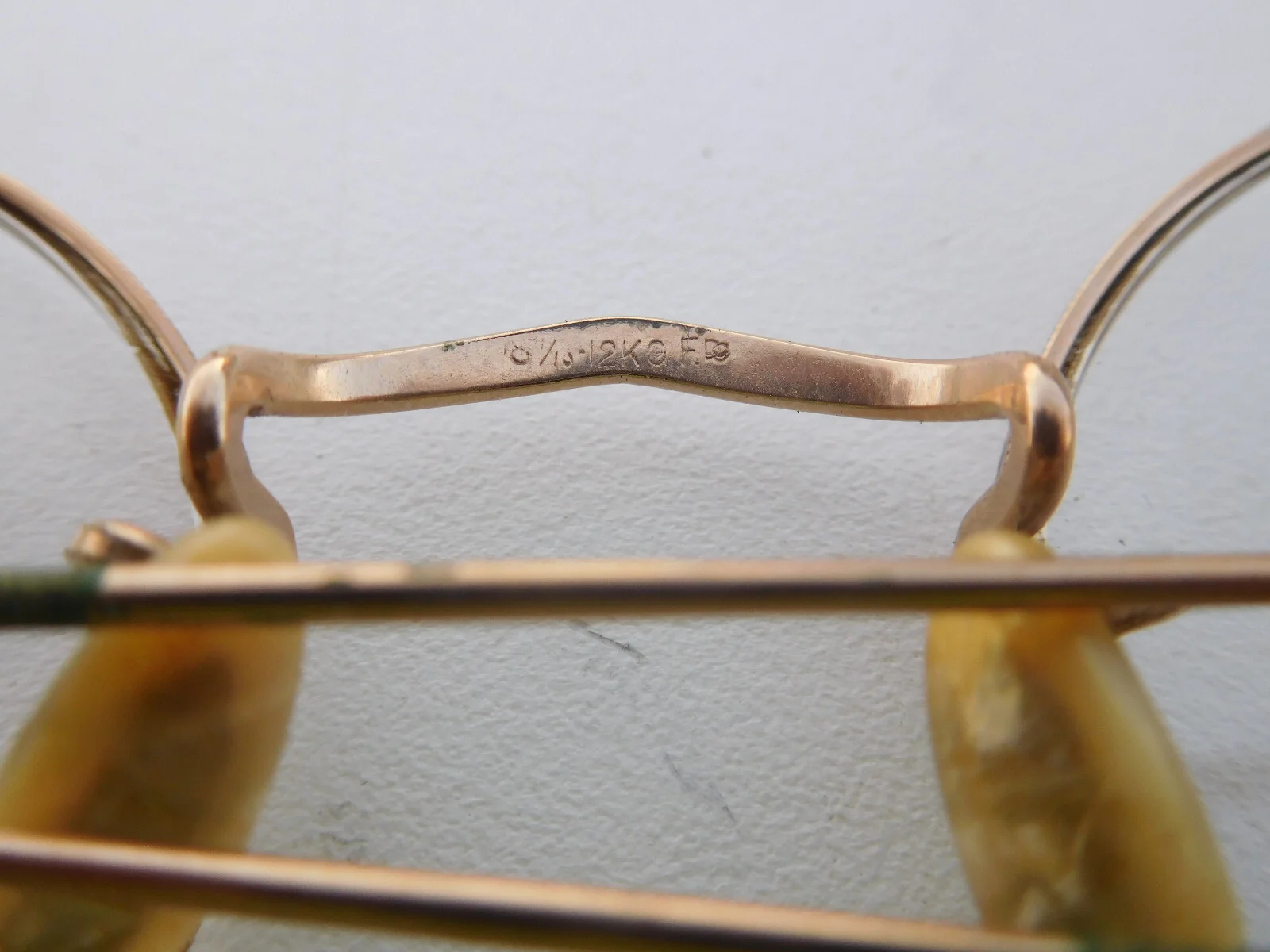 Vtg Eyeglasses American Optical 1/10 12K GF MOP Pads Antique Bi-Focal Safety 3