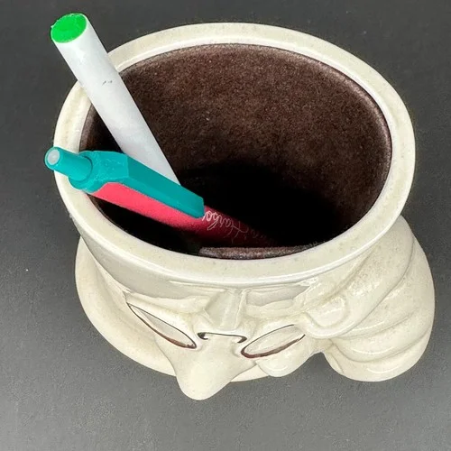 VTG Fitz And Floyd Ceramic Eyeglass Holder Storage Anthropomorphic Felt Lined 4