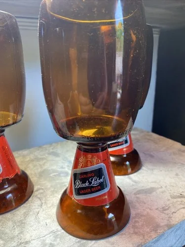 VTG Handmade Heidelberg bottle Glasses Carling Brewing Tacoma WA 1970 2