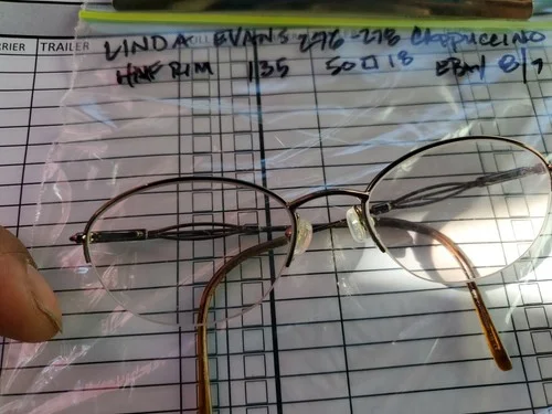 Vtg Linda Evans 276 278 Eyeglasses Frames Cappuccino Unique Half Rim 50-18-135