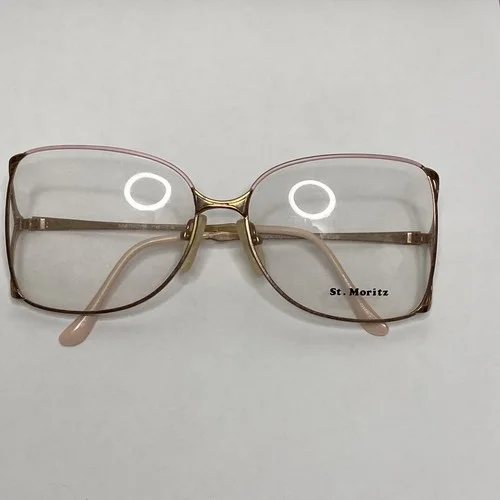 VTG Marilyn Monroe Style St. Moritz Pink/Gold Art Deco Eyeglass Frames 58-16-135