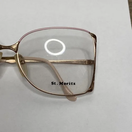 VTG Marilyn Monroe Style St. Moritz Pink/Gold Art Deco Eyeglass Frames 58-16-135 2