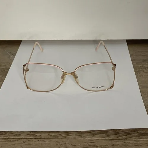VTG Marilyn Monroe Style St. Moritz Pink/Gold Art Deco Eyeglass Frames 58-16-135 4