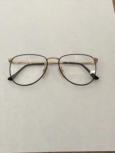 VTG New Europa Black & Gold Metal Oxford Eyeglass Frames 51-18-130 1