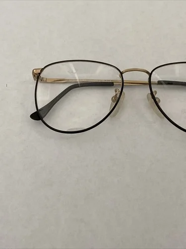 VTG New Europa Black & Gold Metal Oxford Eyeglass Frames 51-18-130 3