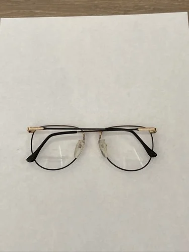 VTG New Europa Black & Gold Metal Oxford Eyeglass Frames 51-18-130 4