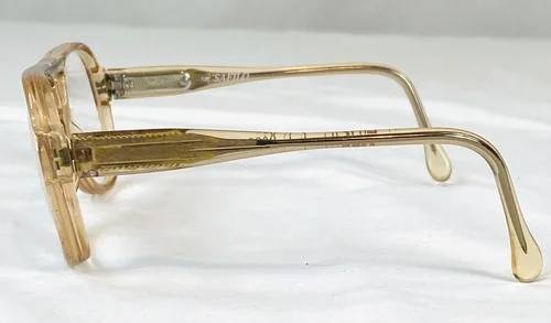 Vtg Safilo Elasta Light Brown Plastic Rim Aviator Eyeglasses Small / Children 3
