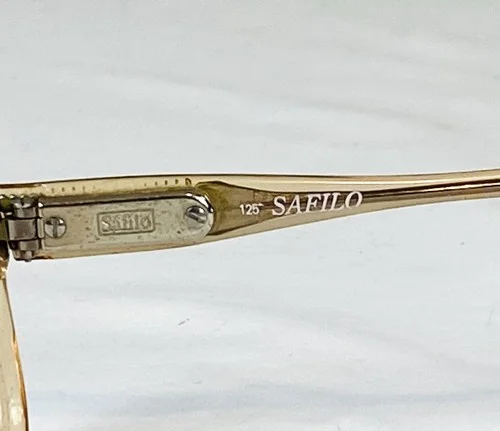 Vtg Safilo Elasta Light Brown Plastic Rim Aviator Eyeglasses Small / Children 4