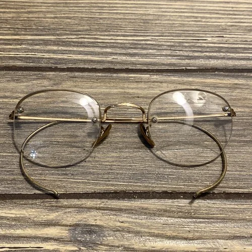 Vtg Southern Optical Prescription Eyeglasses Gold Frame Round Lenses 2