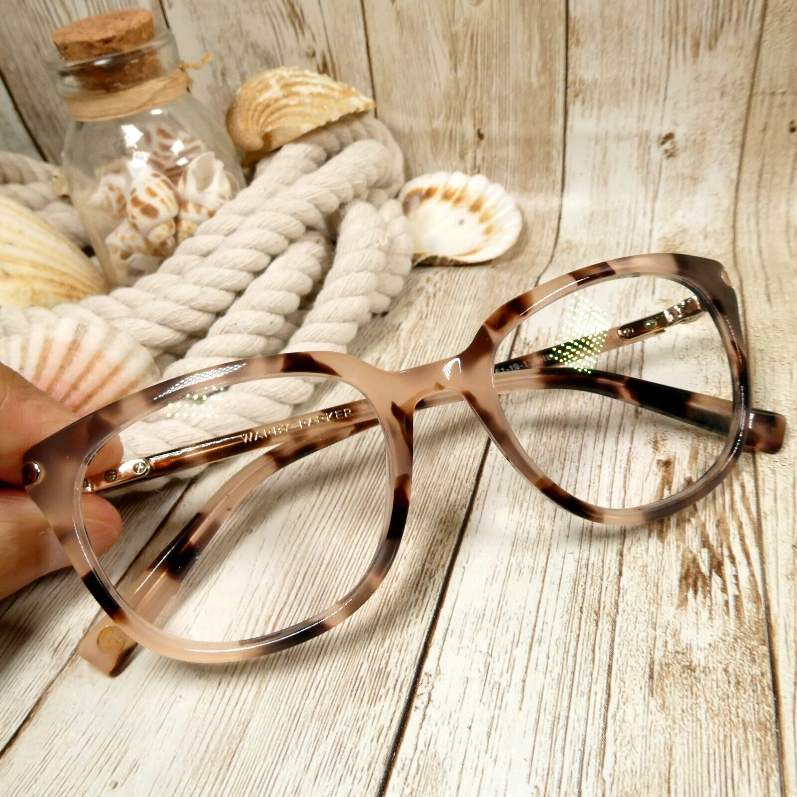 Warby Parker Blush Pink Tortoise Round Eyeglasses FRAMES - Maeve 7286 51-19-135 2