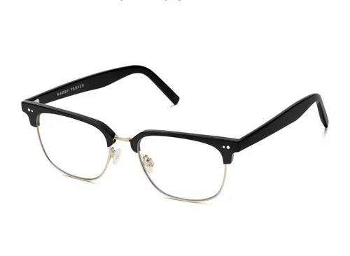 Warby Parker Eyeglasses Baird Jet Black with Polished Gold 3