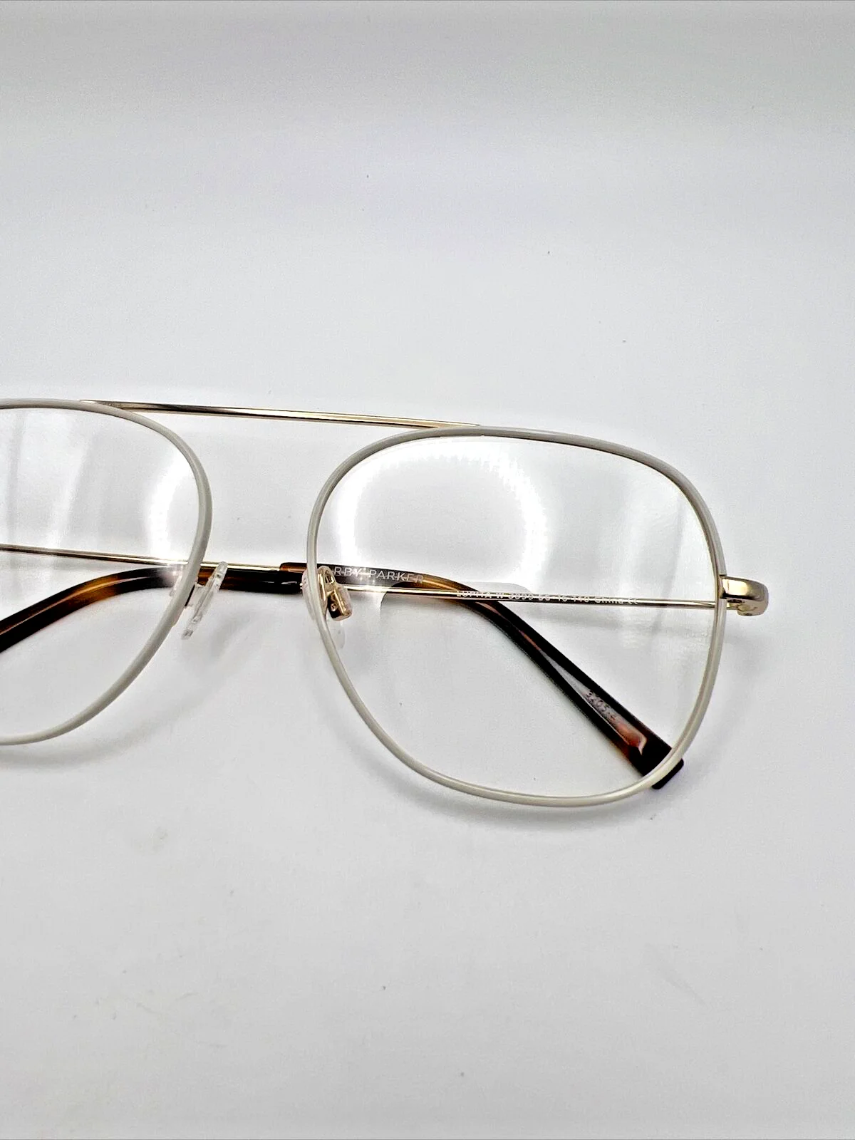 Warby Parker Lupita W 3899 Designer Eyeglasses Frames White Jade/Gold 56-16-140 2