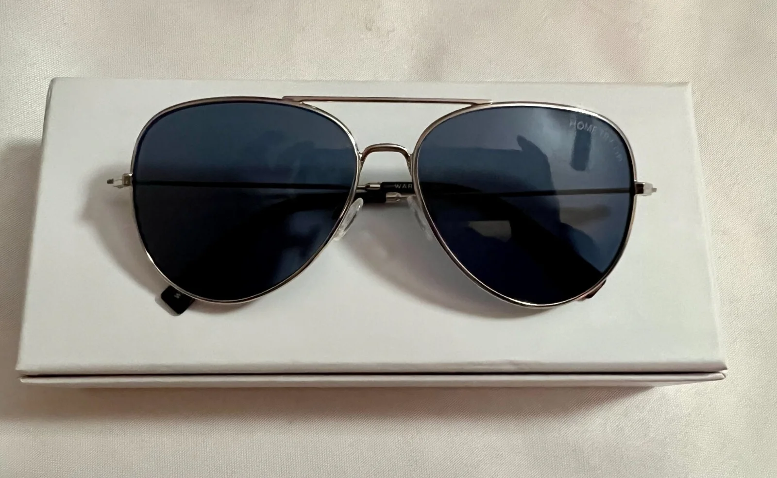 Warby Parker Raider W 2152 Silver Aviator Eyeglasses Sunglasses Frames 58-14-140