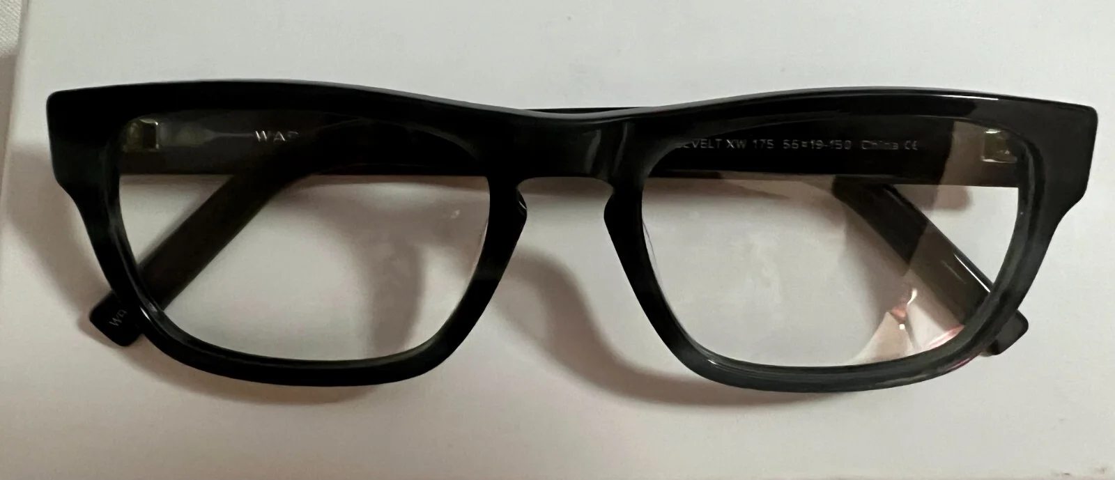 Warby Parker Roosevelt XW 175 Extra Wide Striped Pacific Eyeglasses 56-19 150
