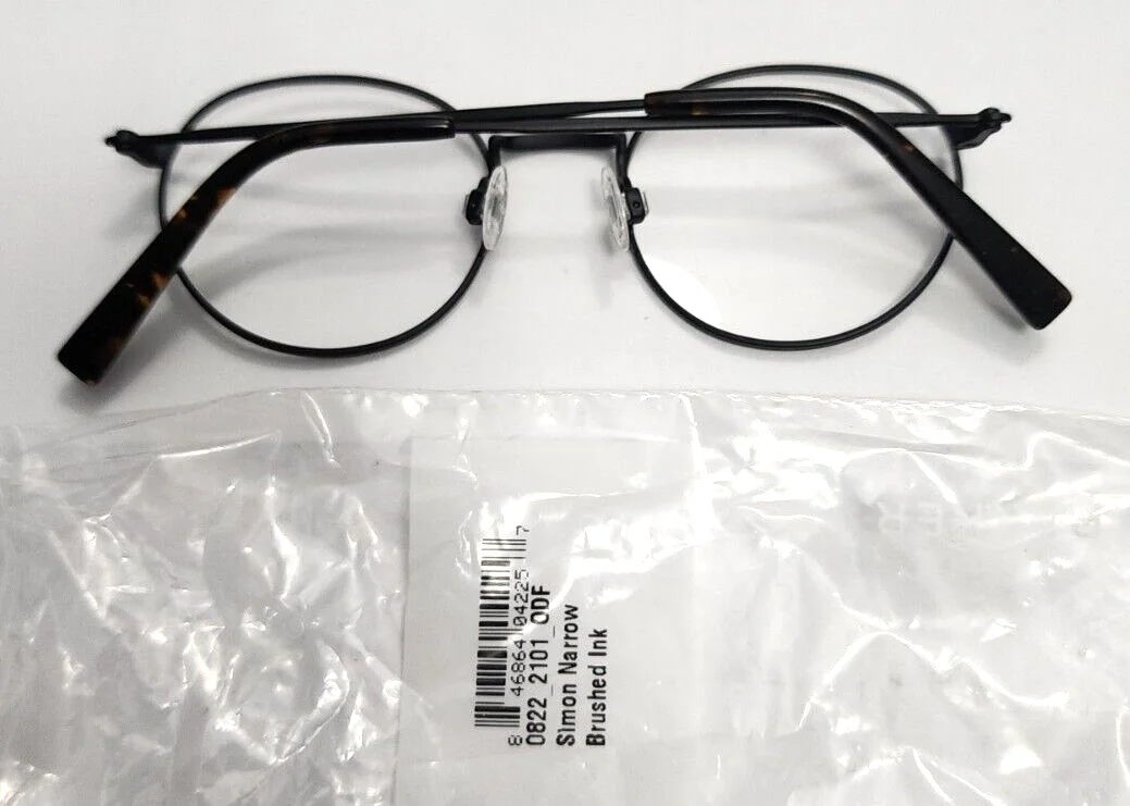 Warby Parker Simon 2101 Narrow Black Metal Round Eyeglasses Frame 47-19 140 New 4