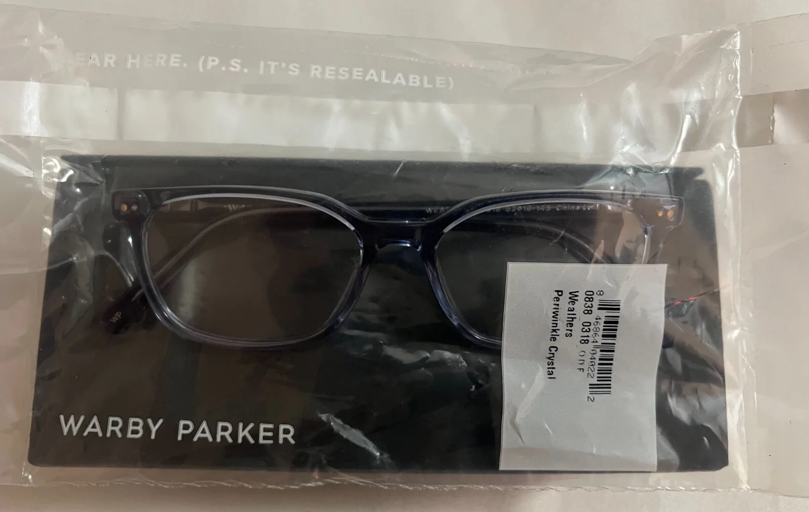 Warby Parker Weathers XW 318 Periwinkle Crystal Square Eyeglasses 57-18 150- NEW 4