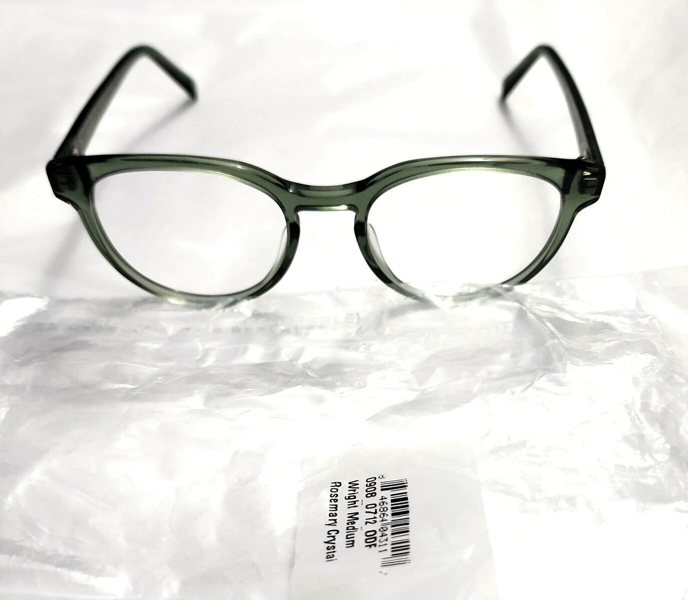 Warby Parker Wright M712 Crystal Green Round Eyeglasses Frame 51-19 140 New 2