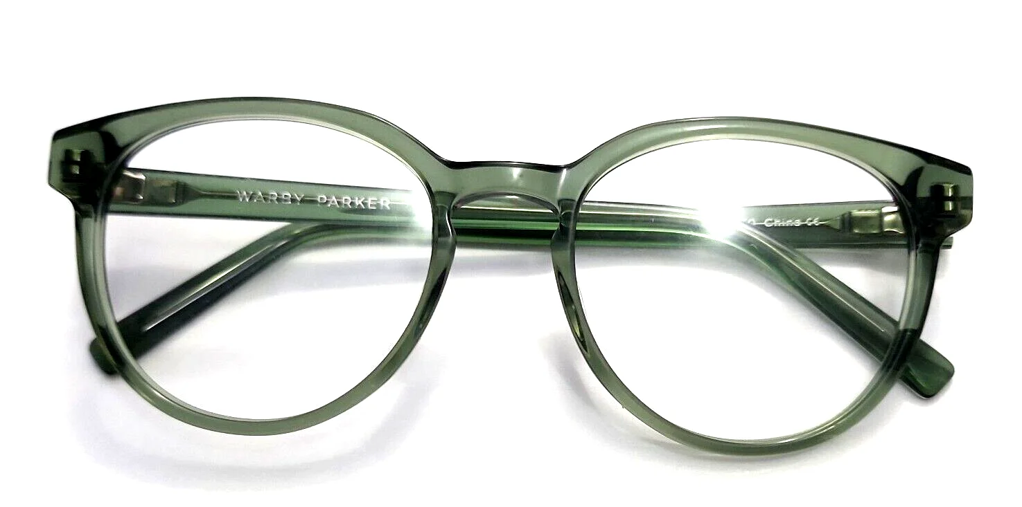 Warby Parker Wright M712 Crystal Green Round Eyeglasses Frame 51-19 140 New 4
