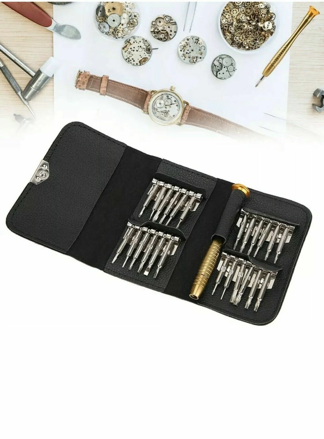 Watchmakers Professional Eyeglasses Watch Screwdriver Precision Repair Tools Set 4