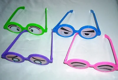 Weird Funny Emotion Eyeglasses Joke Gag Plastic Eye Spectacle Party bag Fillers 2