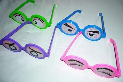 Weird Funny Emotion Eyeglasses Joke Gag Plastic Eye Spectacle Party bag Fillers 4