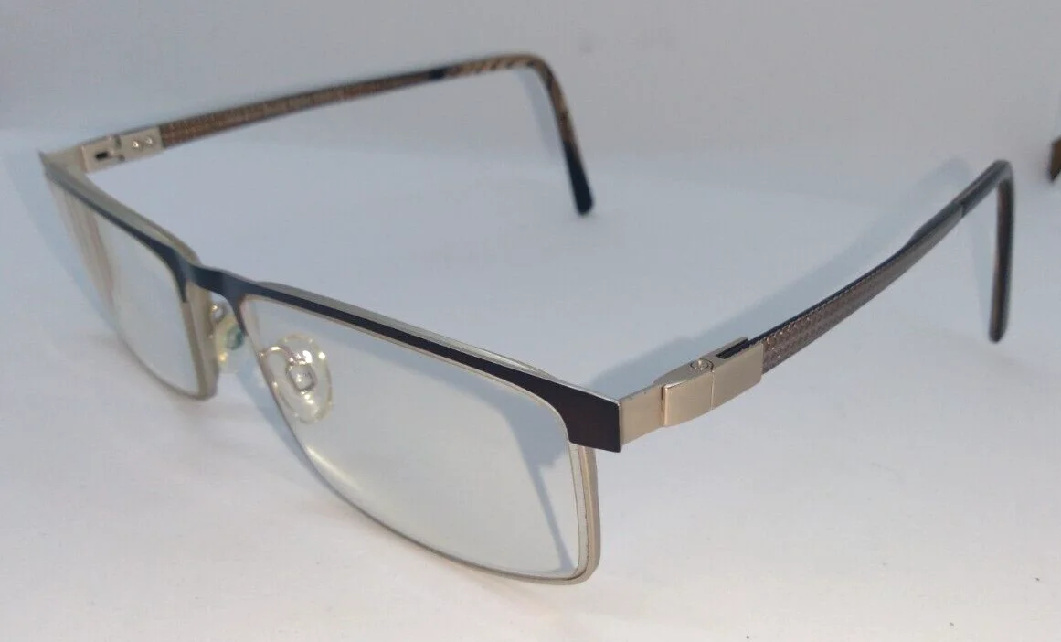 Wide Guyz Eyeglass Frames PAULIE Silver & Brown 60-17-155 2