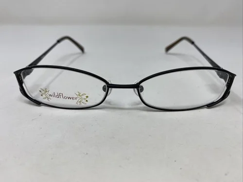 Wildflower Eyeglasses Frame Solandra Black Filigree 50-17-135 Black/Brown NY04