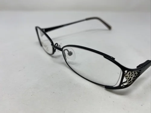 Wildflower Eyeglasses Frame Solandra Black Filigree 50-17-135 Black/Brown NY04 2