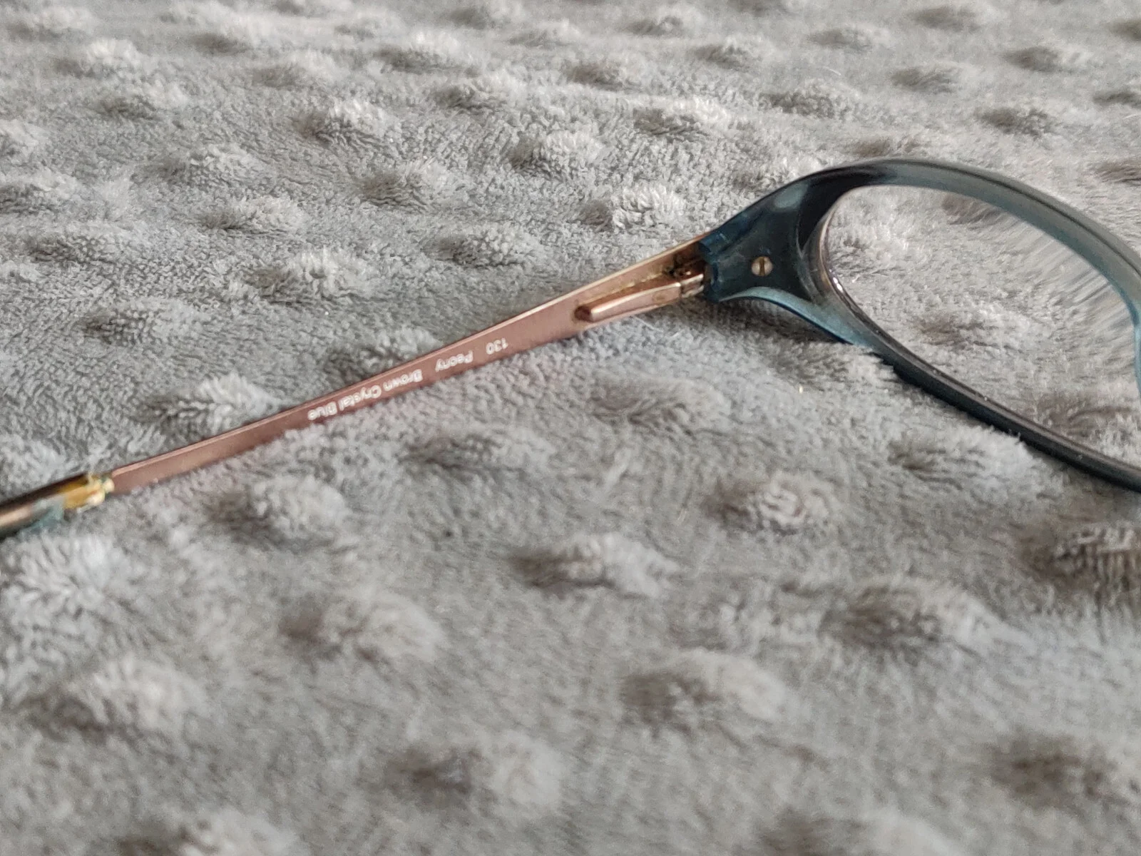WildFlower Eyeglasses Peony Brown Crystal Blue Flex Hinge 50-11-130 Metallic 3