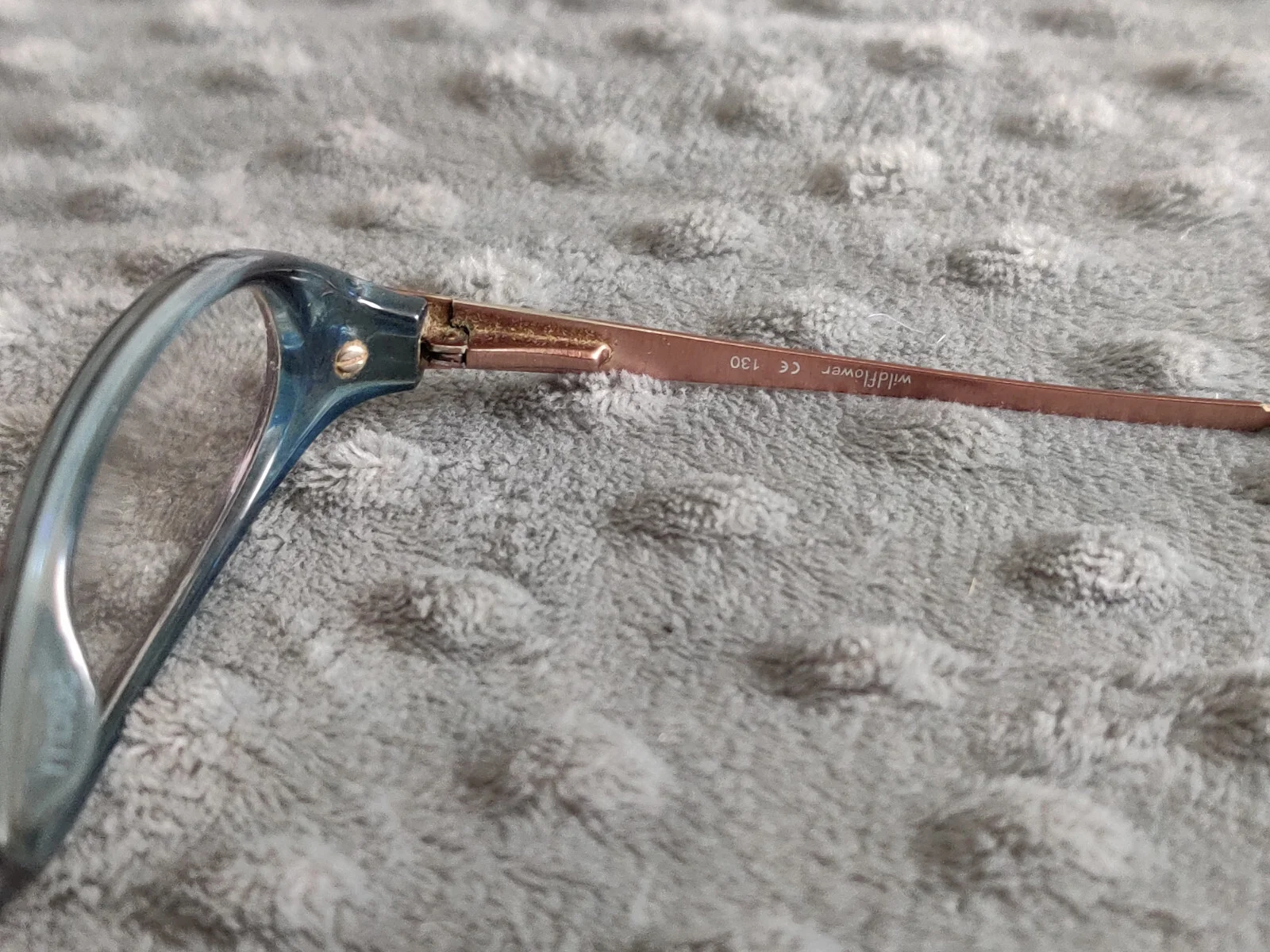WildFlower Eyeglasses Peony Brown Crystal Blue Flex Hinge 50-11-130 Metallic 4