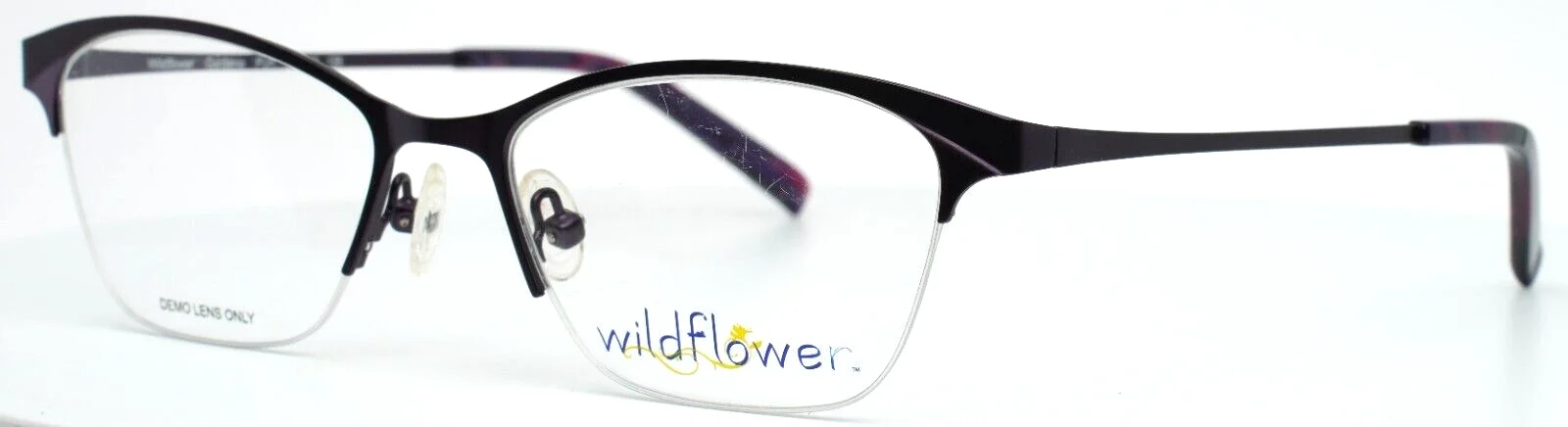 WILDFLOWER Gardenia PUR Dark Purple Womens Cat Eye Half Rim Eyeglasses 51-18-135