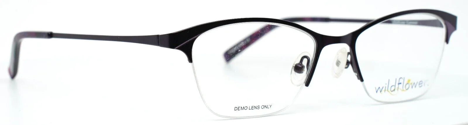 WILDFLOWER Gardenia PUR Dark Purple Womens Cat Eye Half Rim Eyeglasses 51-18-135 3