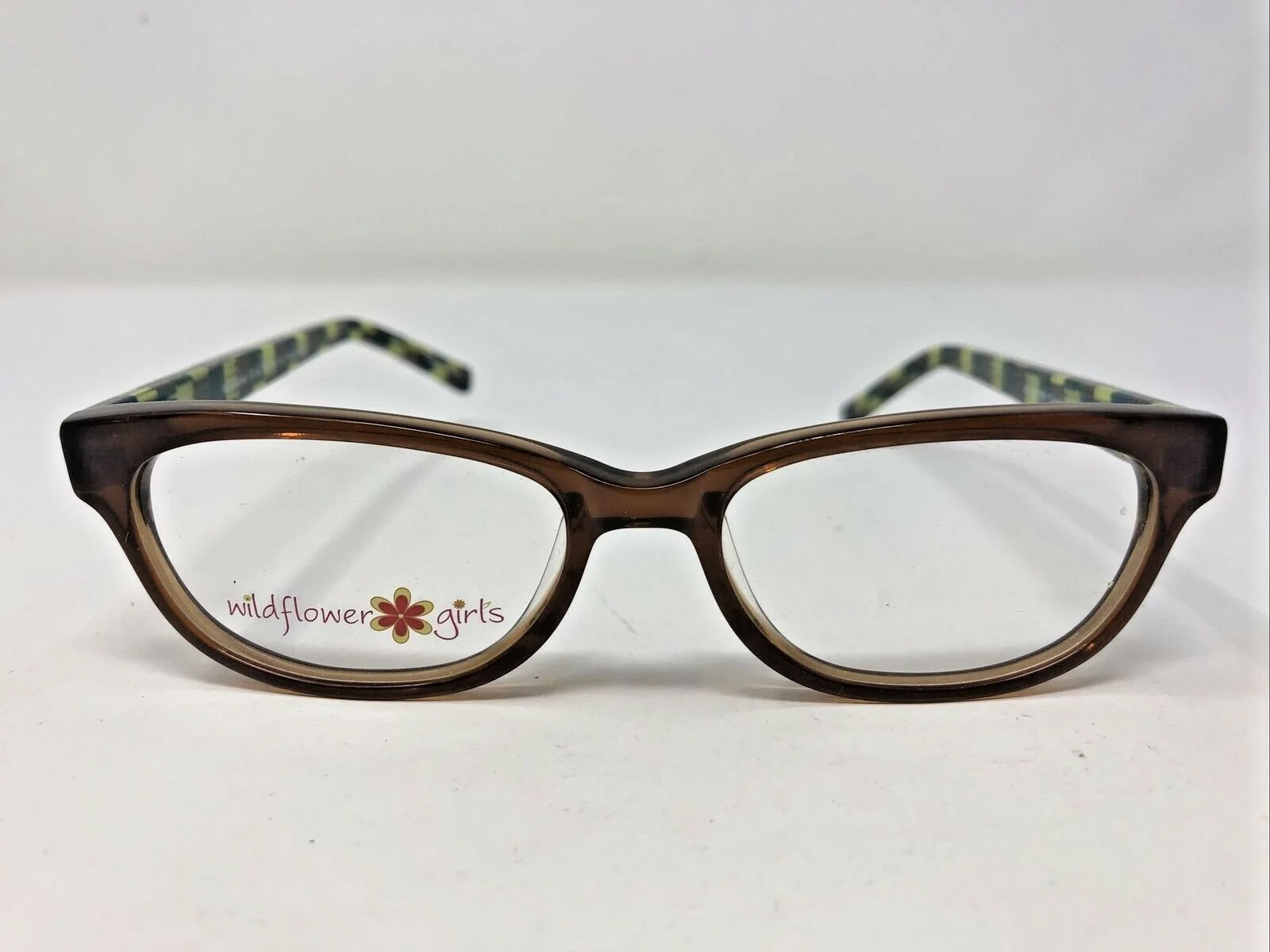 Wildflower Girls Eyeglasses Frame Peyton Caramel 47-15-130 Brown/Green PW47
