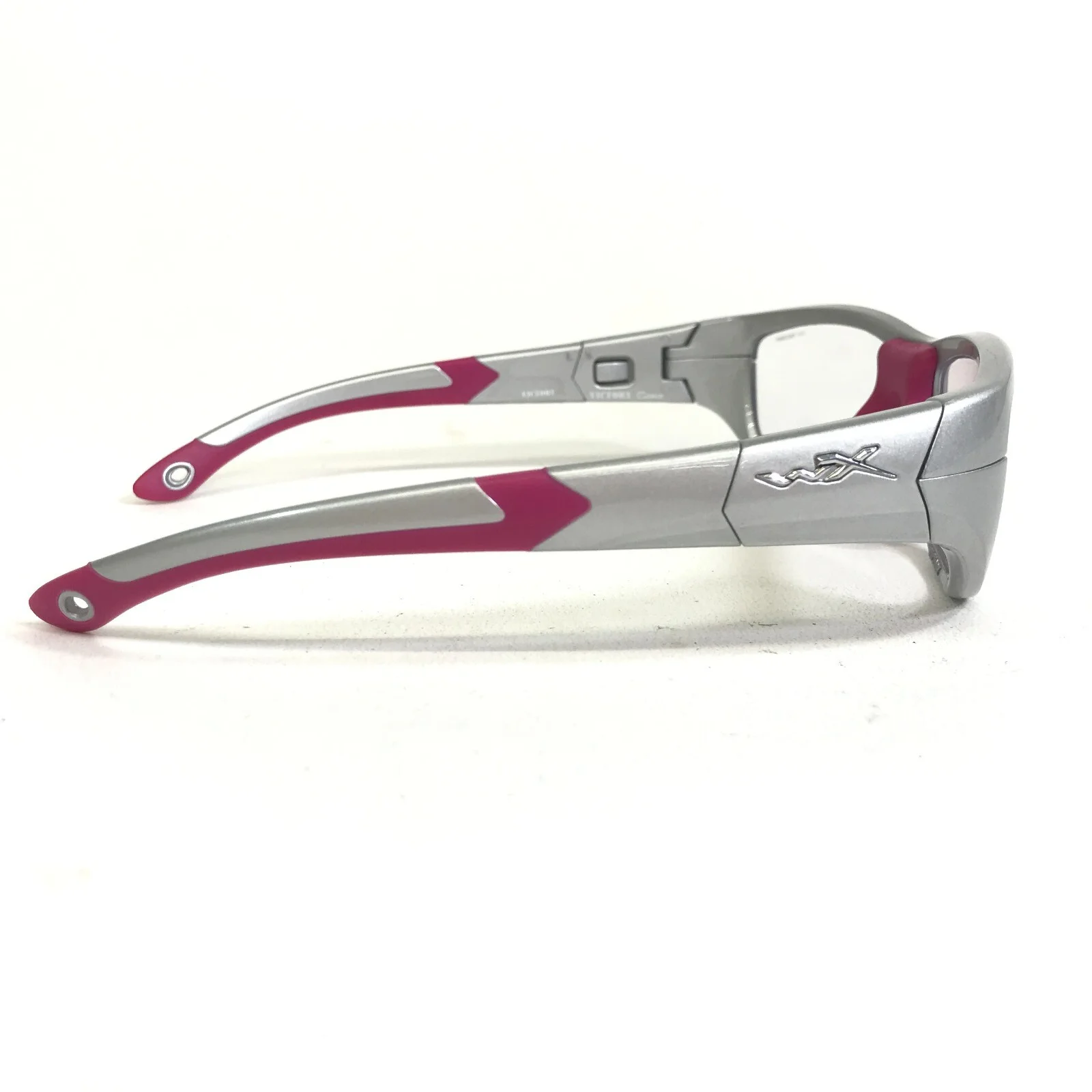 Wiley X Eyeglasses Frames Victory 1412 Pink Silver Wrap Without Strap 51-18-125 4