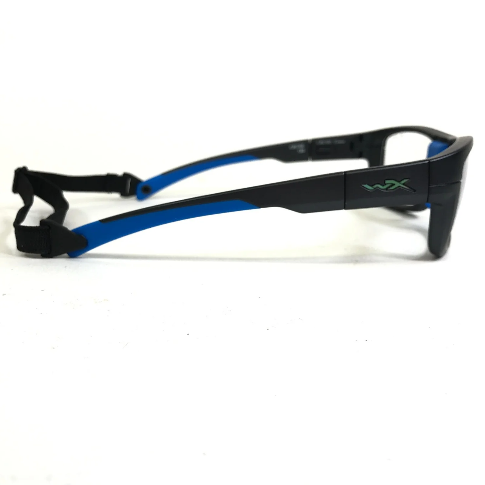 Wiley X Safety Eyeglasses Frames Crush 1812 Blue Matte Black w Strap 52-18-130 3