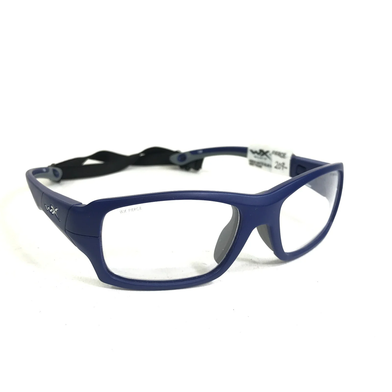 Wiley X Safety Eyeglasses Frames FIERCE 1501 Matte Grey Blue w Strap 52-18-135 2