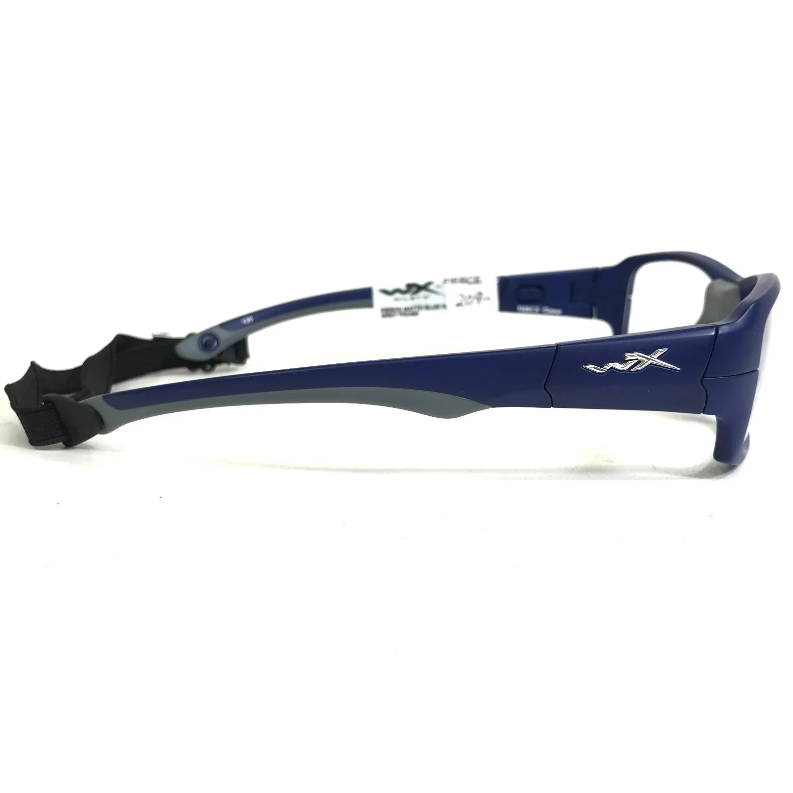 Wiley X Safety Eyeglasses Frames FIERCE 1501 Matte Grey Blue w Strap 52-18-135 3