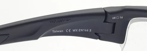 Wiley X WX EN166S Black Sport 68x16 Frame Only Eyeglasses 4