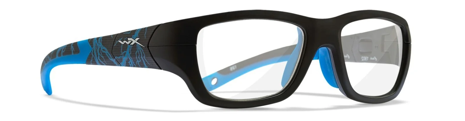 Wiley X Youth Force Series Flash Black Electric Blue New Safety Frame 48-17-125 2