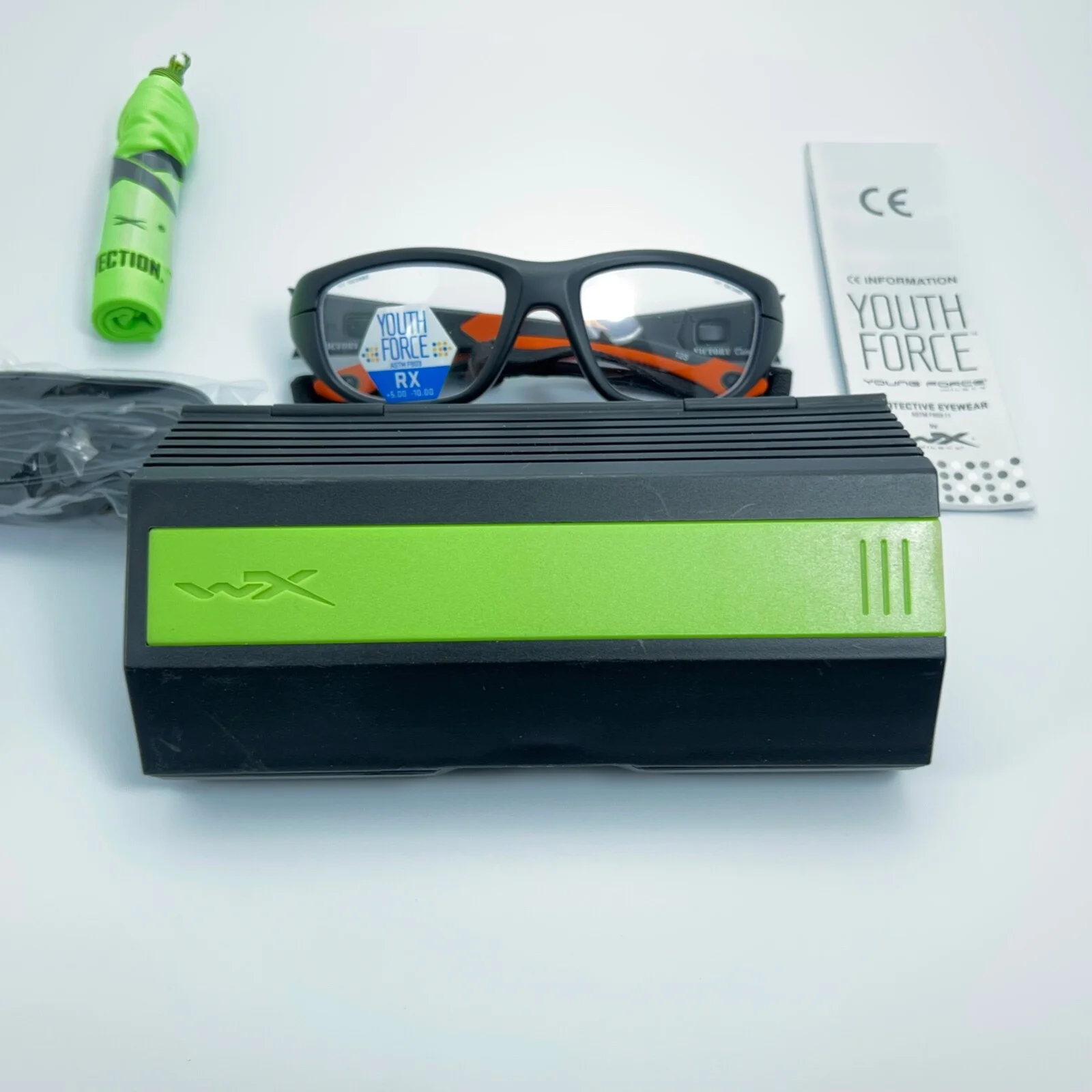 Wiley X Youth Force Victory 1501 Sport Eyeglasses Frame Matte Black Orange WX 2