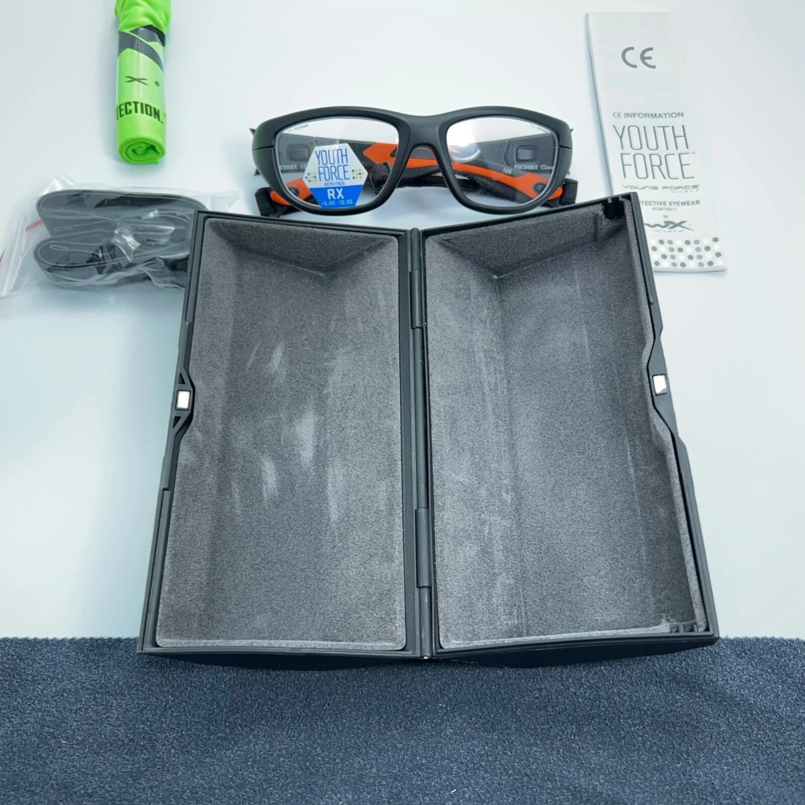 Wiley X Youth Force Victory 1501 Sport Eyeglasses Frame Matte Black Orange WX 3