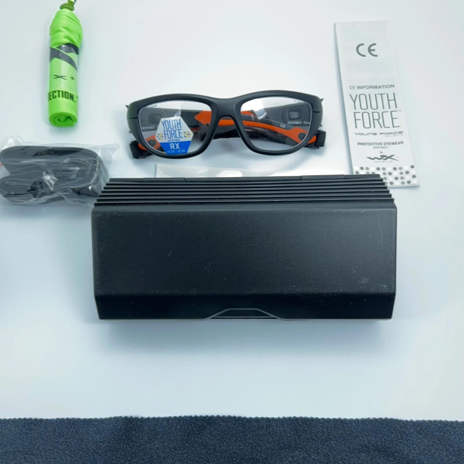 Wiley X Youth Force Victory 1501 Sport Eyeglasses Frame Matte Black Orange WX 4